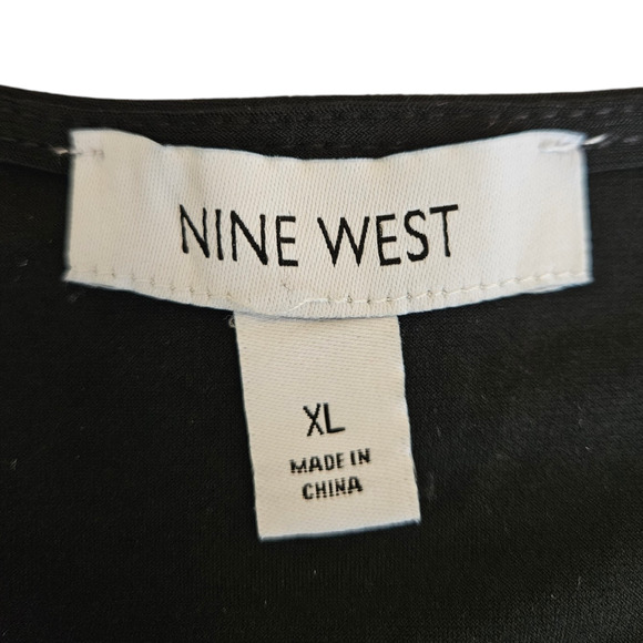 Nine West Asymmetrical Tank Top Black Gold Detail Women's XLarge - Picture 4 of 6